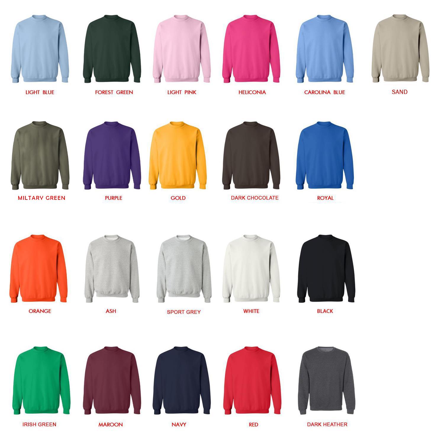 sweatshirt color chart - The Dragon Prince Store