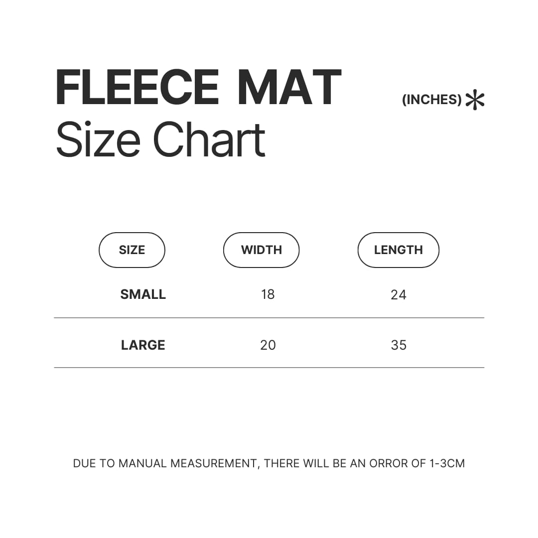 Fleece Mat Size Chart - The Dragon Prince Store