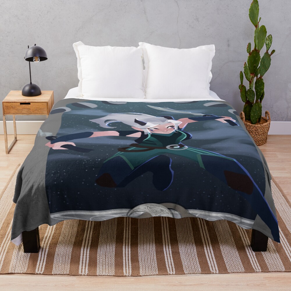Rayla Moonshadow Fighter Throw Blanket